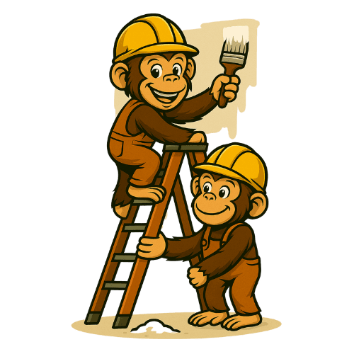 Two Drywall Monkeys at work