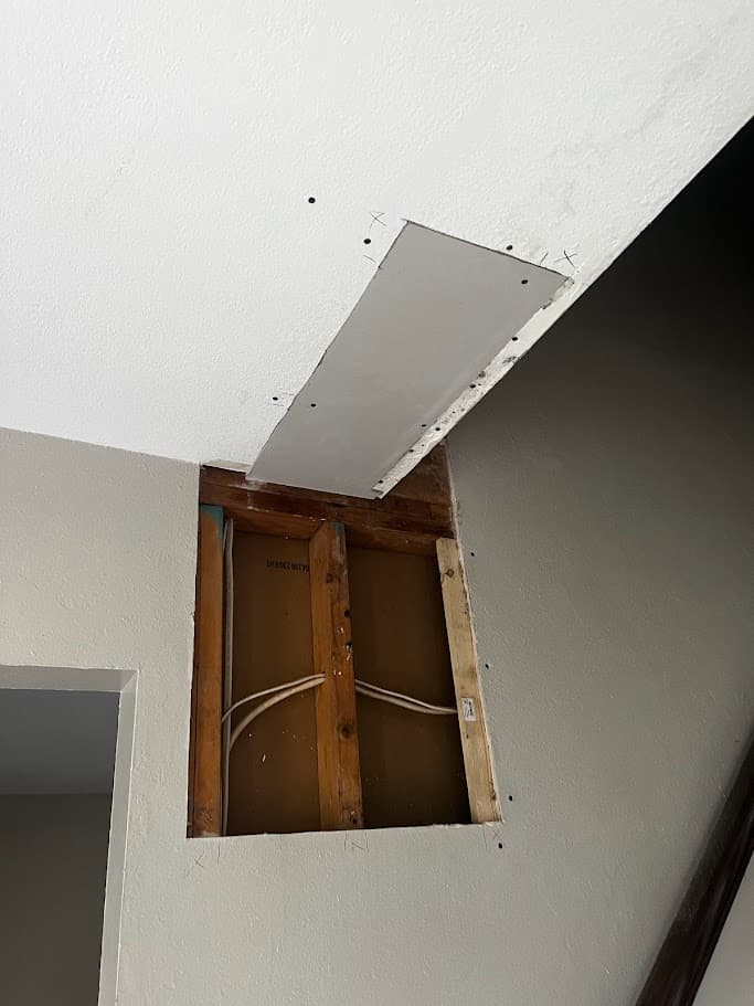 Drywall access hole after electrical work